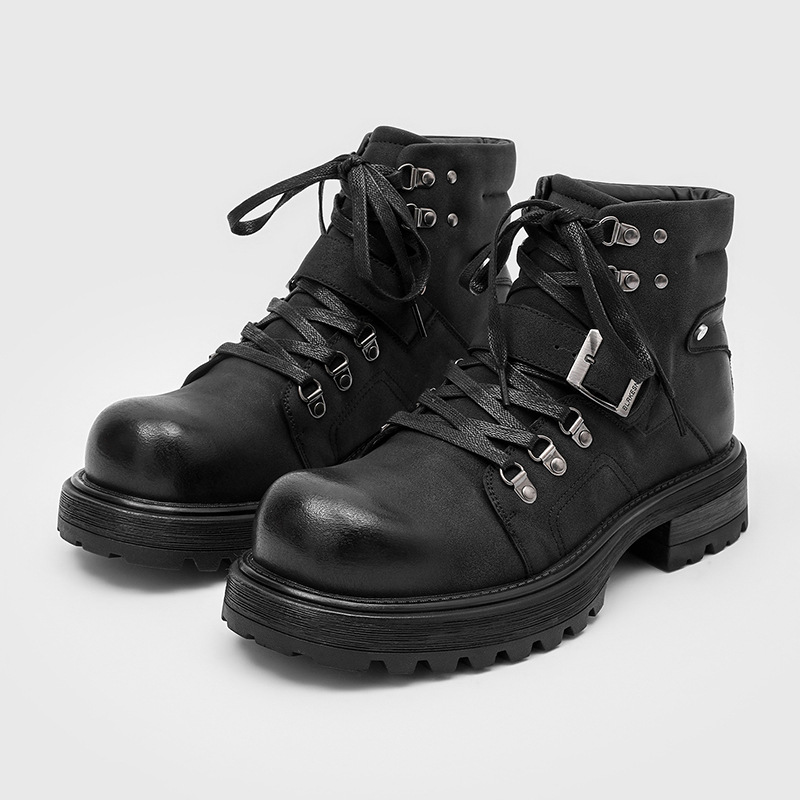 Luxury Lifestyle Products - Brand Men Leather Boots Motorcycle Snow