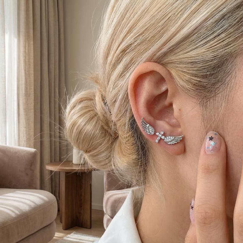 Angel Wings Cross Earrings Lux - Luxury Lifestyle Gifts ulasan dan harga